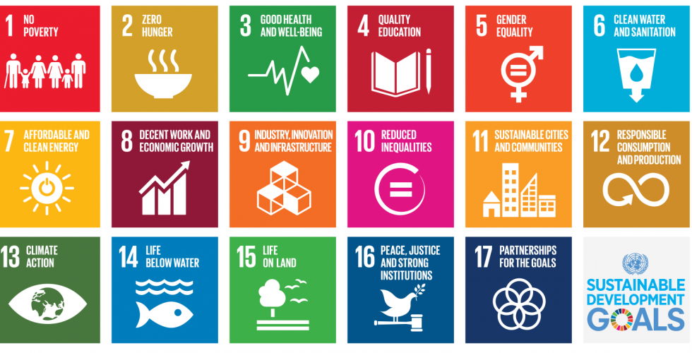 Bild på FN:s 17 globala mål. 